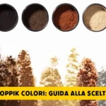 Colori Toppik: nero, castano scuro, castano medio, castano chiaro, rosso, biondo medio, biondo chiaro, grigio e bianco