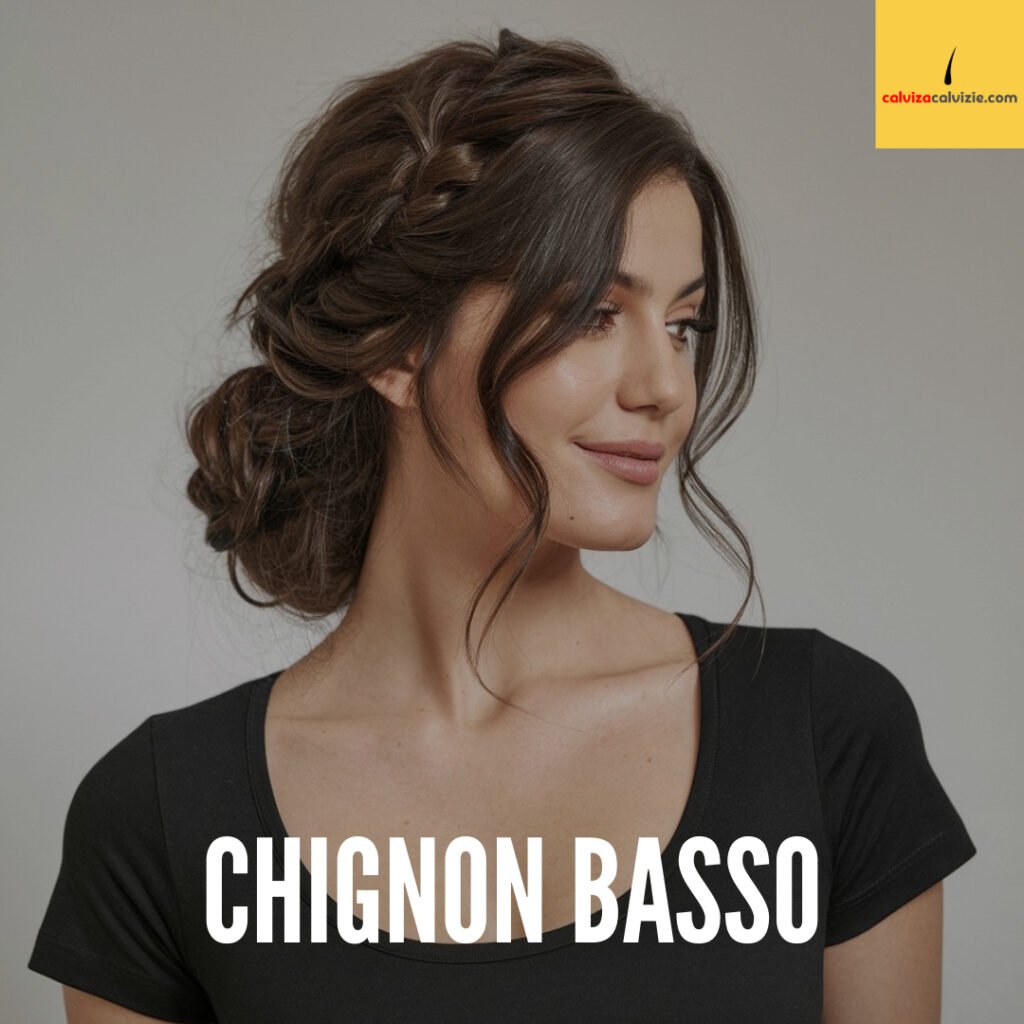 Taglio per coprire stempiature donna Chignon bass