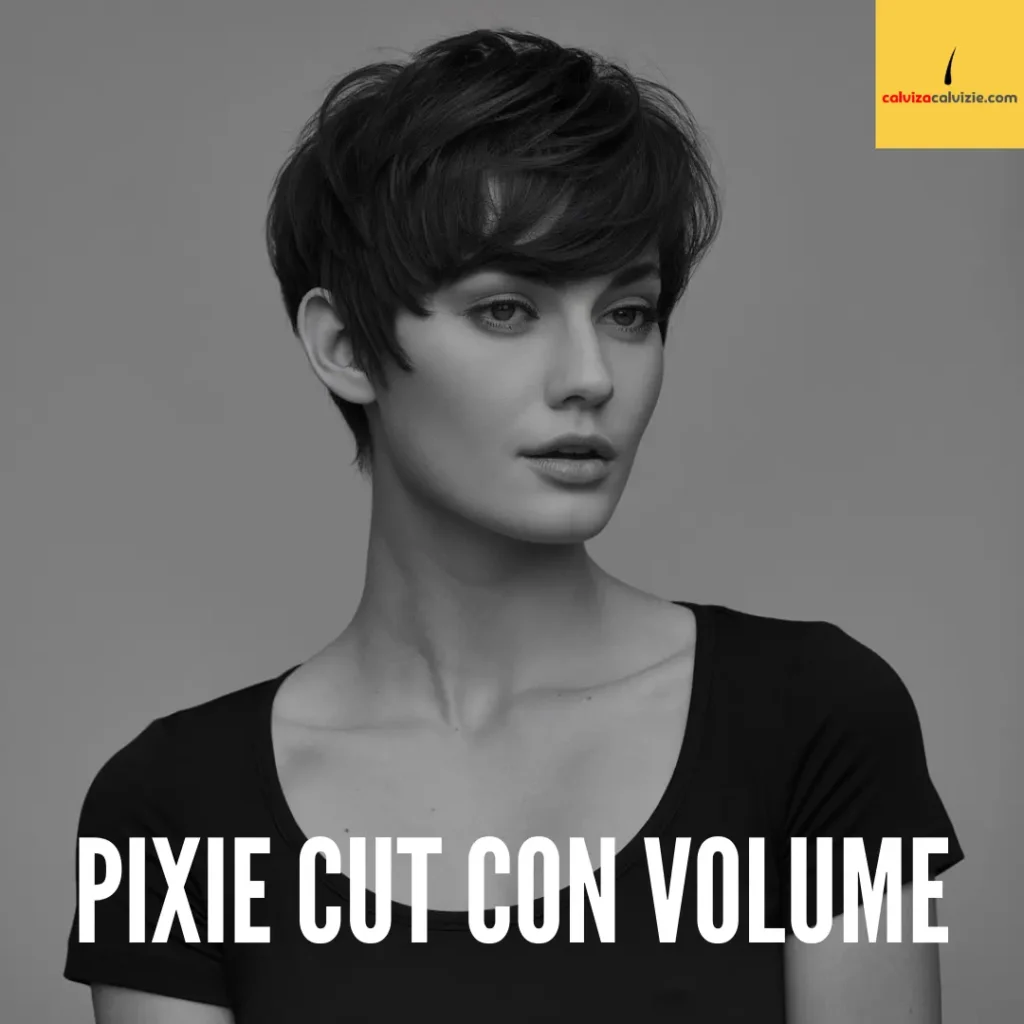 Taglio per coprire le stempiature donna pixie con volume