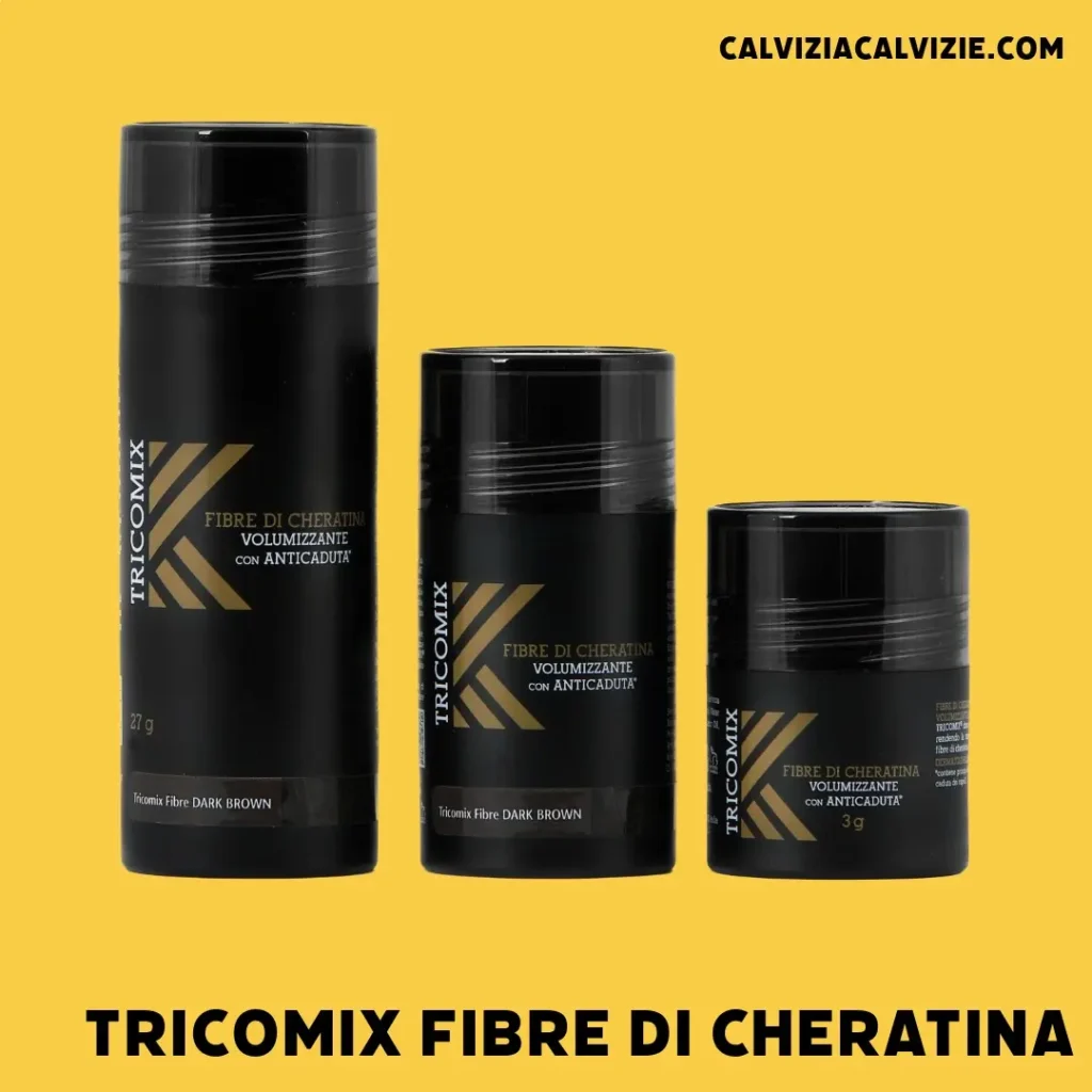 Fibre di cheratina tricomix per coprire il diradamento dei capelli